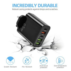 5-Port 65W USB Fast Charger Plug PD Power Adapter